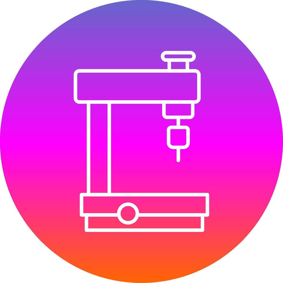 Milling Machine Line Gradient Circle Icon vector