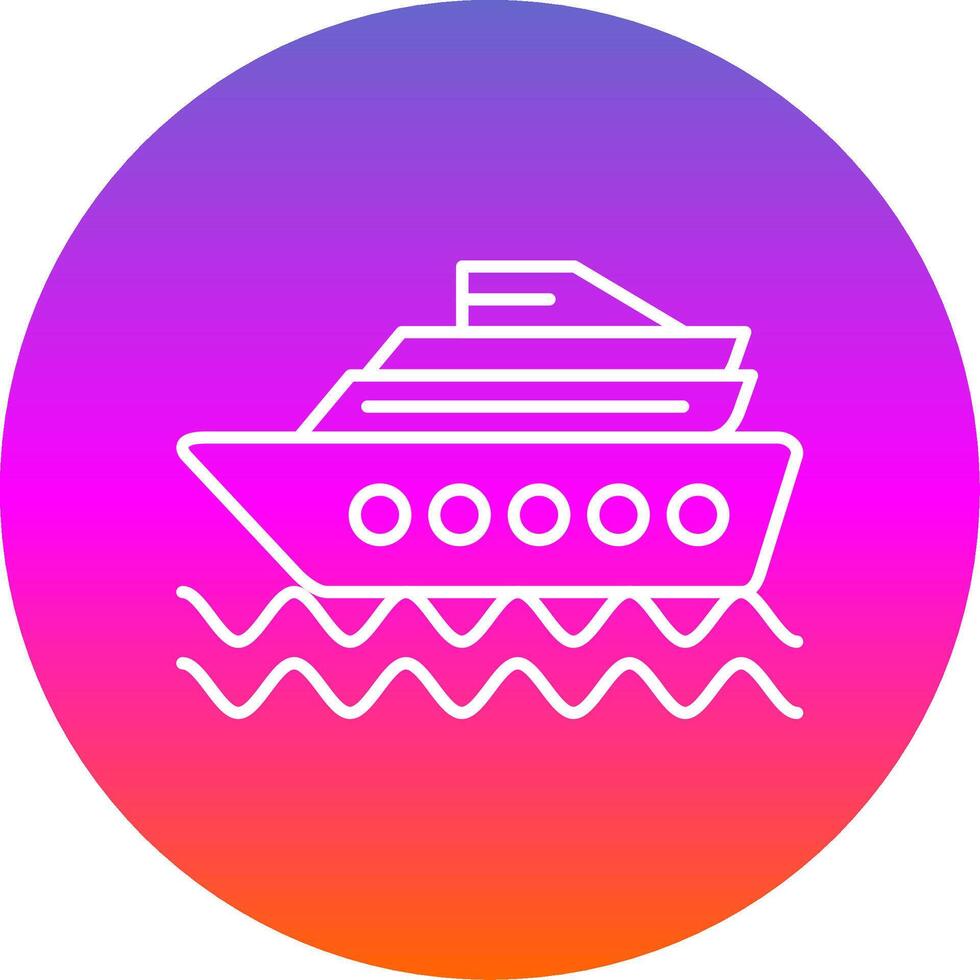 crucero Embarcacion línea degradado circulo icono vector