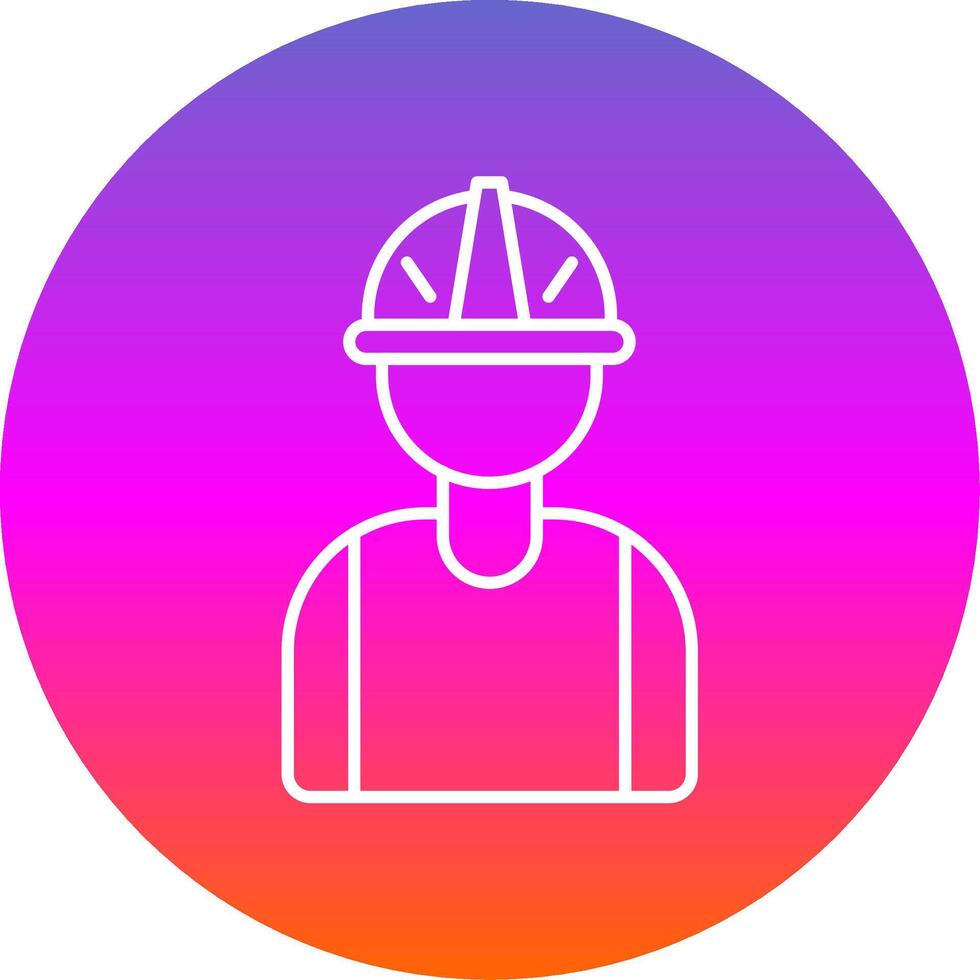 Worker Line Gradient Circle Icon vector