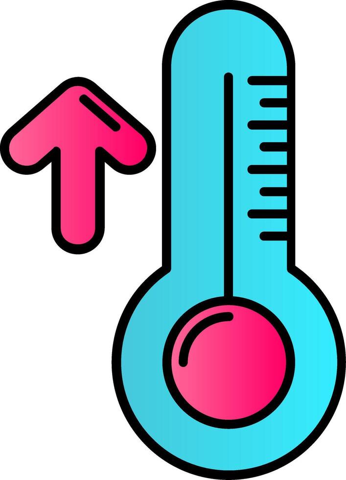High temperature Filled Gradient Icon vector