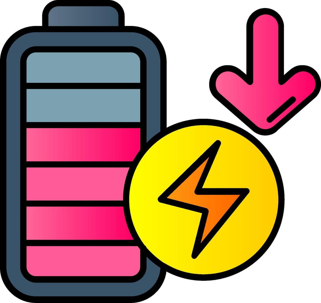 Low battery Filled Gradient Icon vector