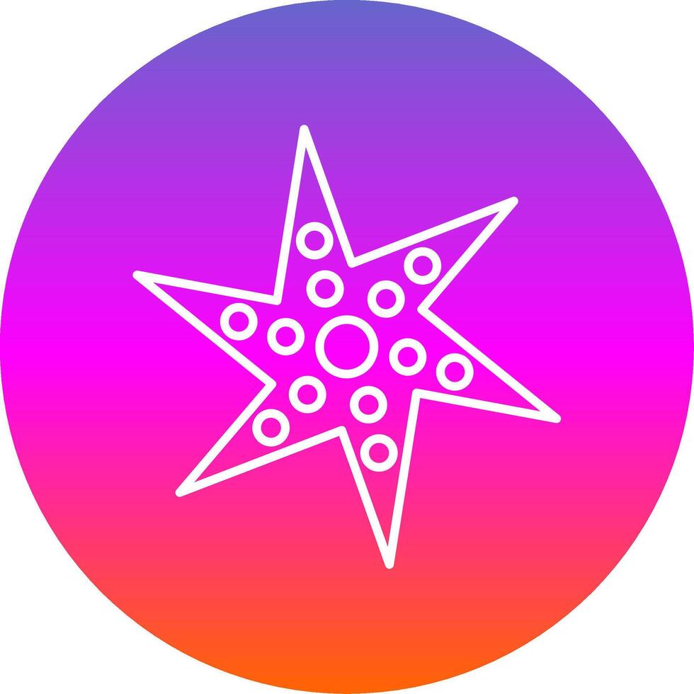 Starfish Line Gradient Circle Icon vector