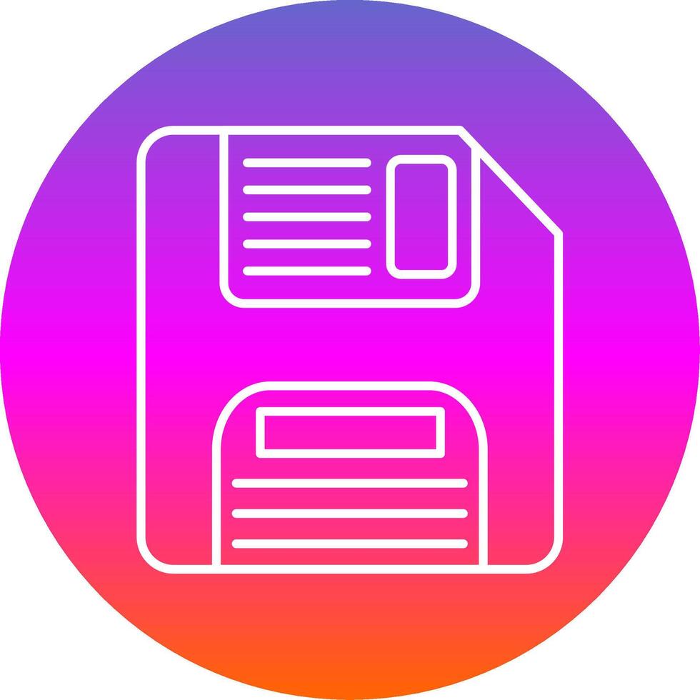Floppy Disk Line Gradient Circle Icon vector