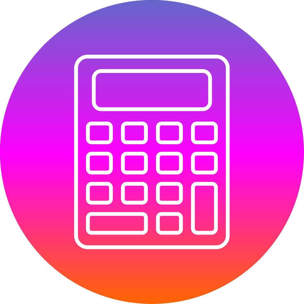 Calculator Line Gradient Circle Icon vector