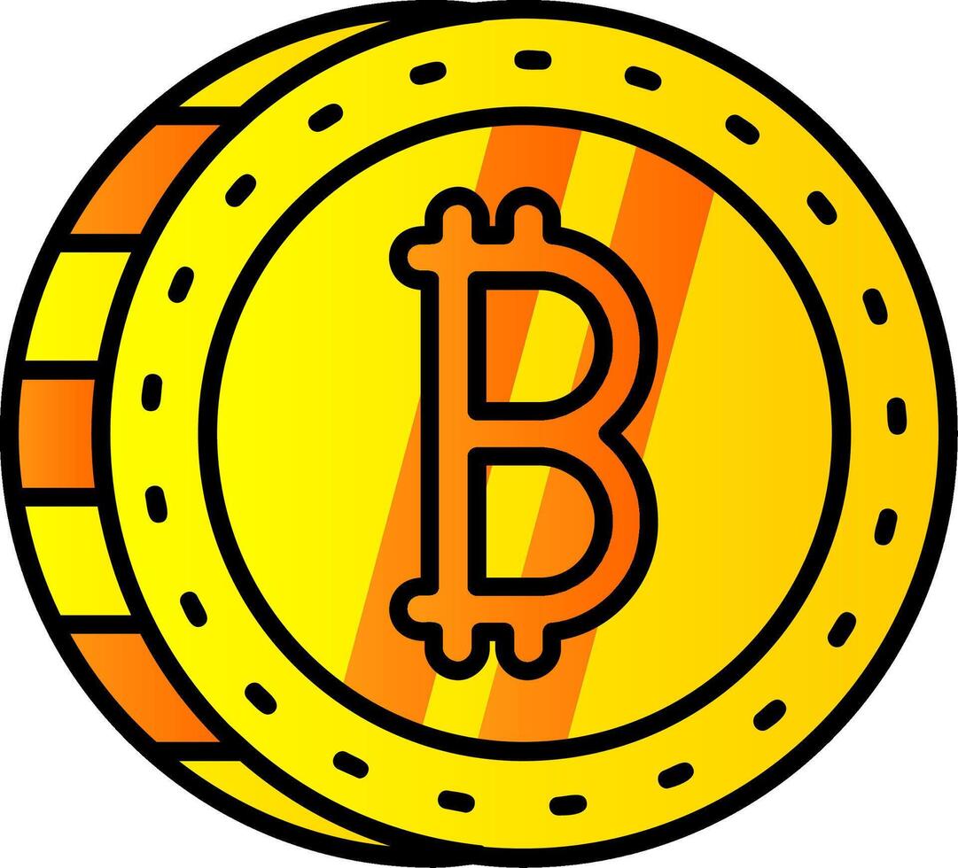 Bitcoin Filled Gradient Icon vector