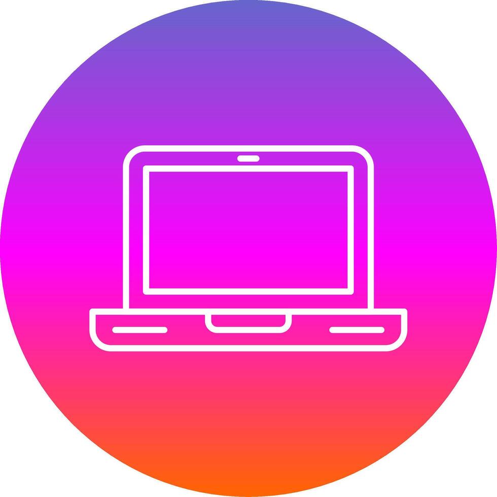 Laptop Computer Line Gradient Circle Icon vector