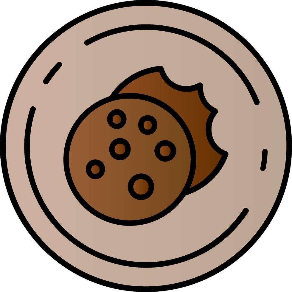 Galleta lleno degradado icono vector