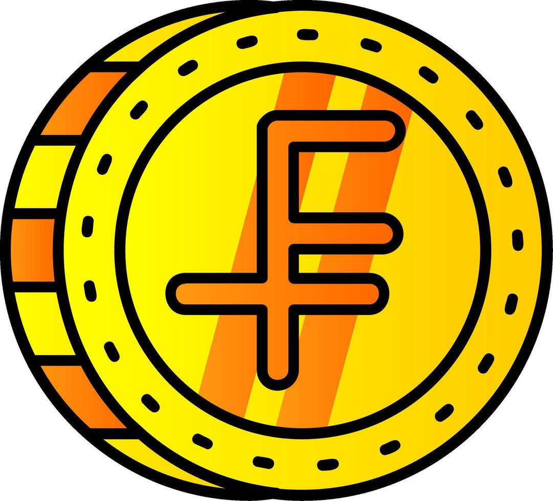Swiss franc Filled Gradient Icon vector