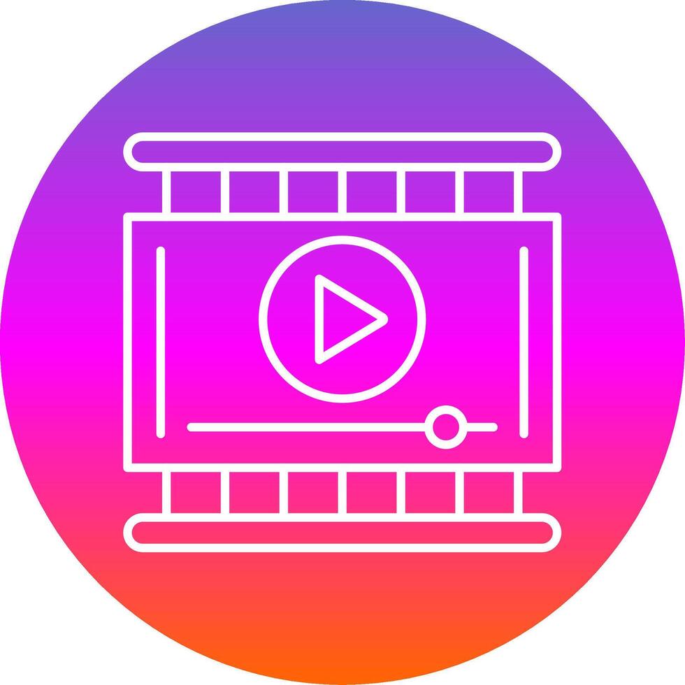 Video Player Line Gradient Circle Icon vector