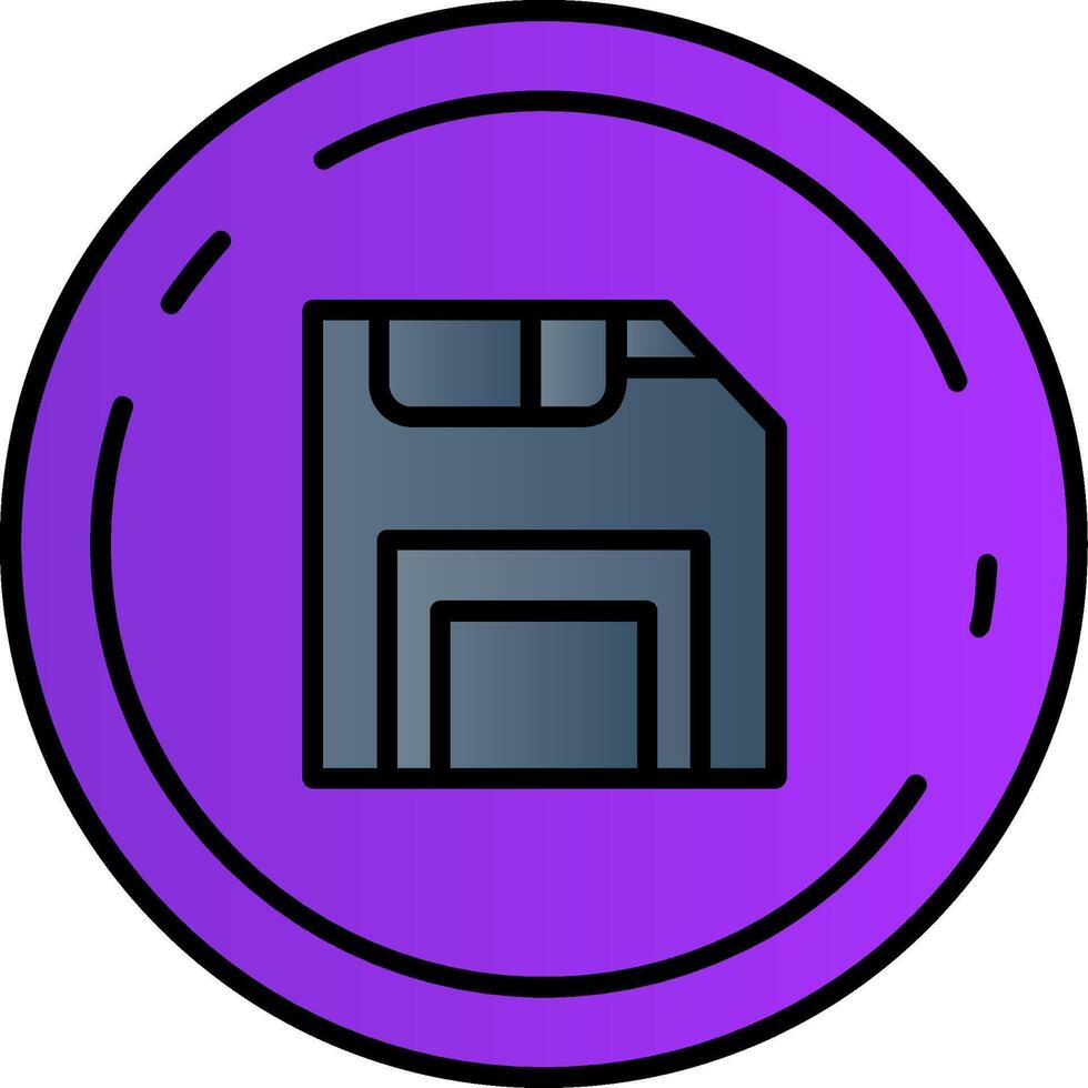 Save Filled Gradient Icon vector