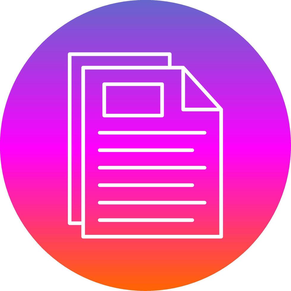 Document Line Gradient Circle Icon vector