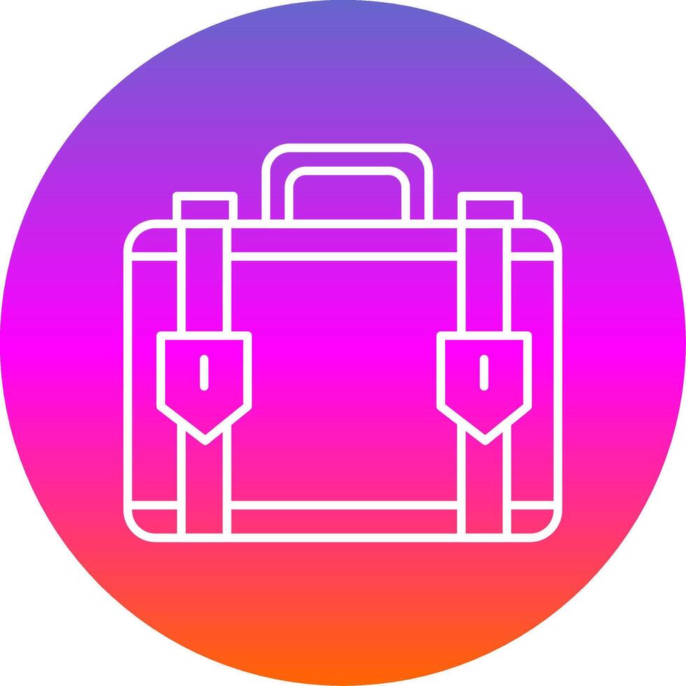 Suitcase Line Gradient Circle Icon vector