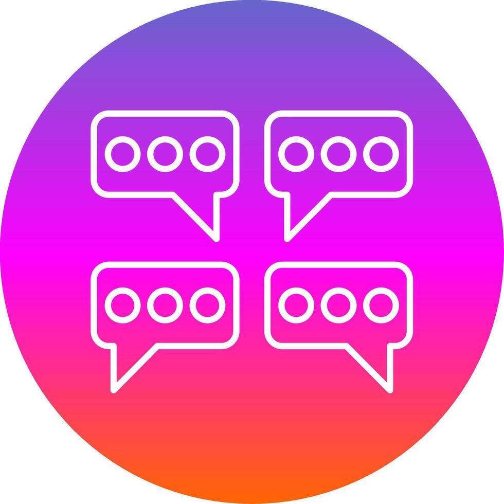 Chat Line Gradient Circle Icon vector