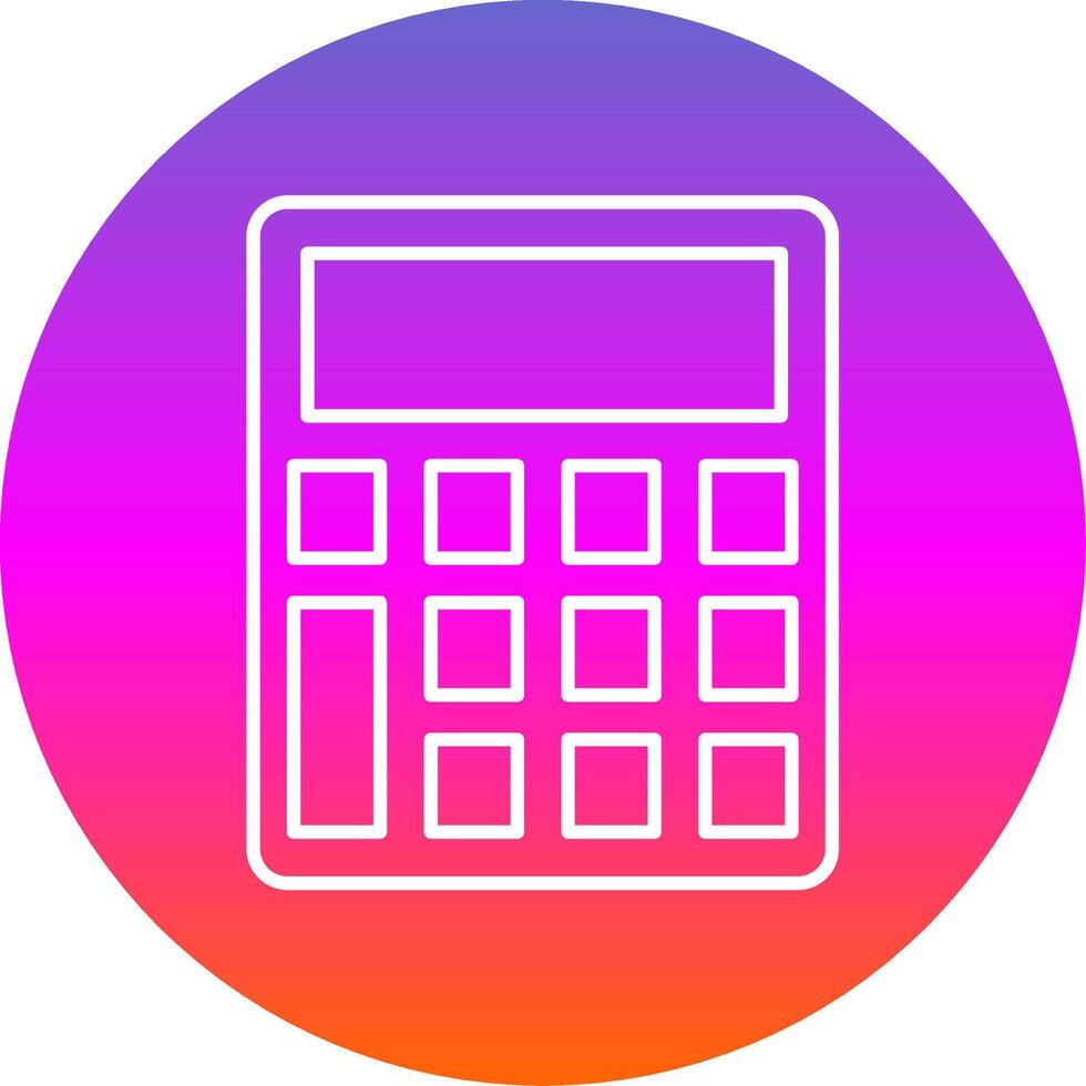 Calculator Line Gradient Circle Icon vector