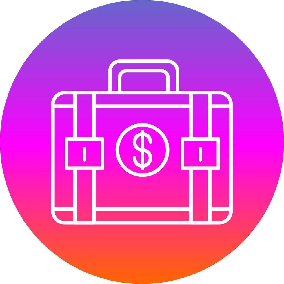 Suitcase Line Gradient Circle Icon vector