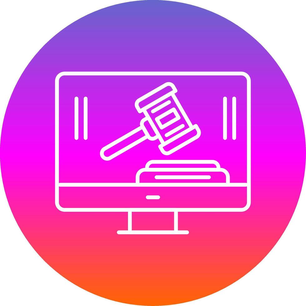 Auction Line Gradient Circle Icon vector