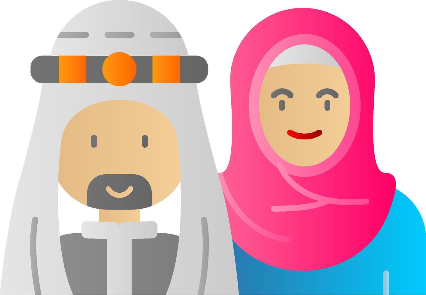 Muslim Flat Gradient Icon vector