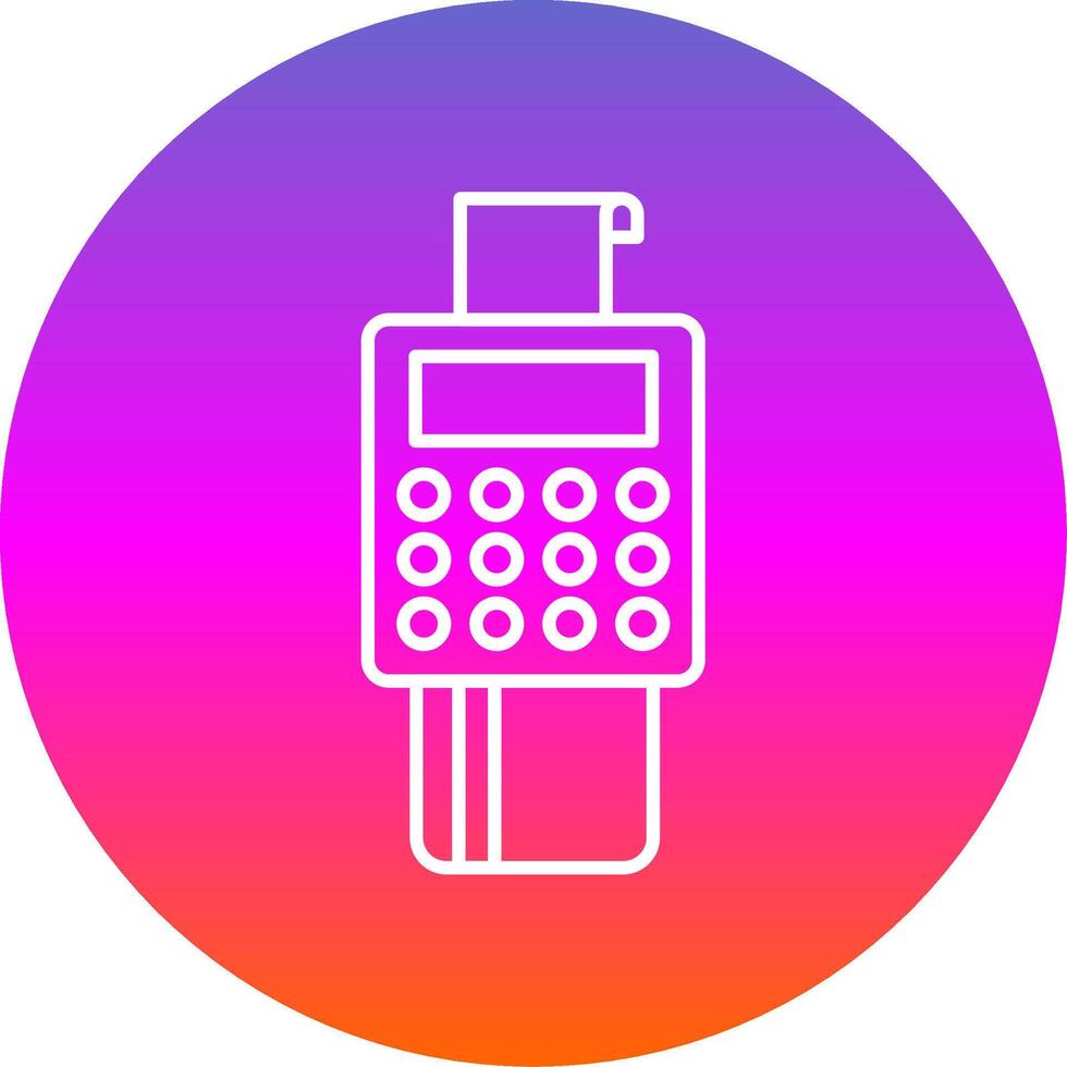 Bank Terminal Line Gradient Circle Icon vector