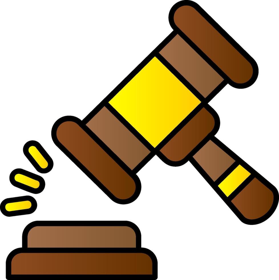 Gavel Filled Gradient Icon vector