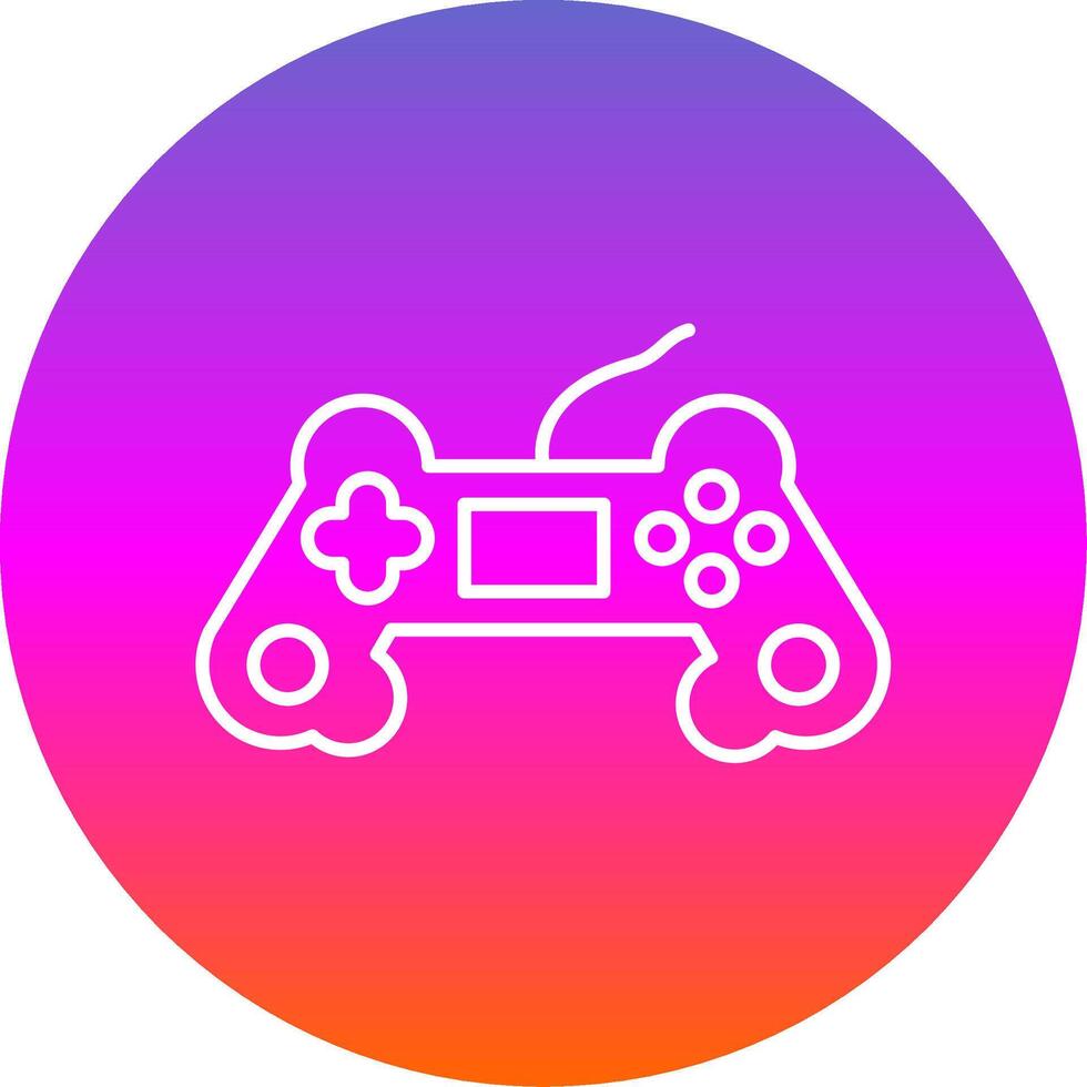 Game Controller Line Gradient Circle Icon vector