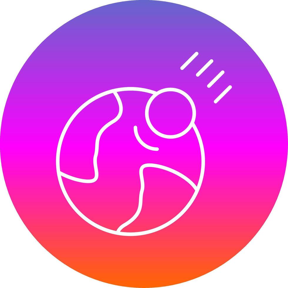 Meteor Line Gradient Circle Icon vector