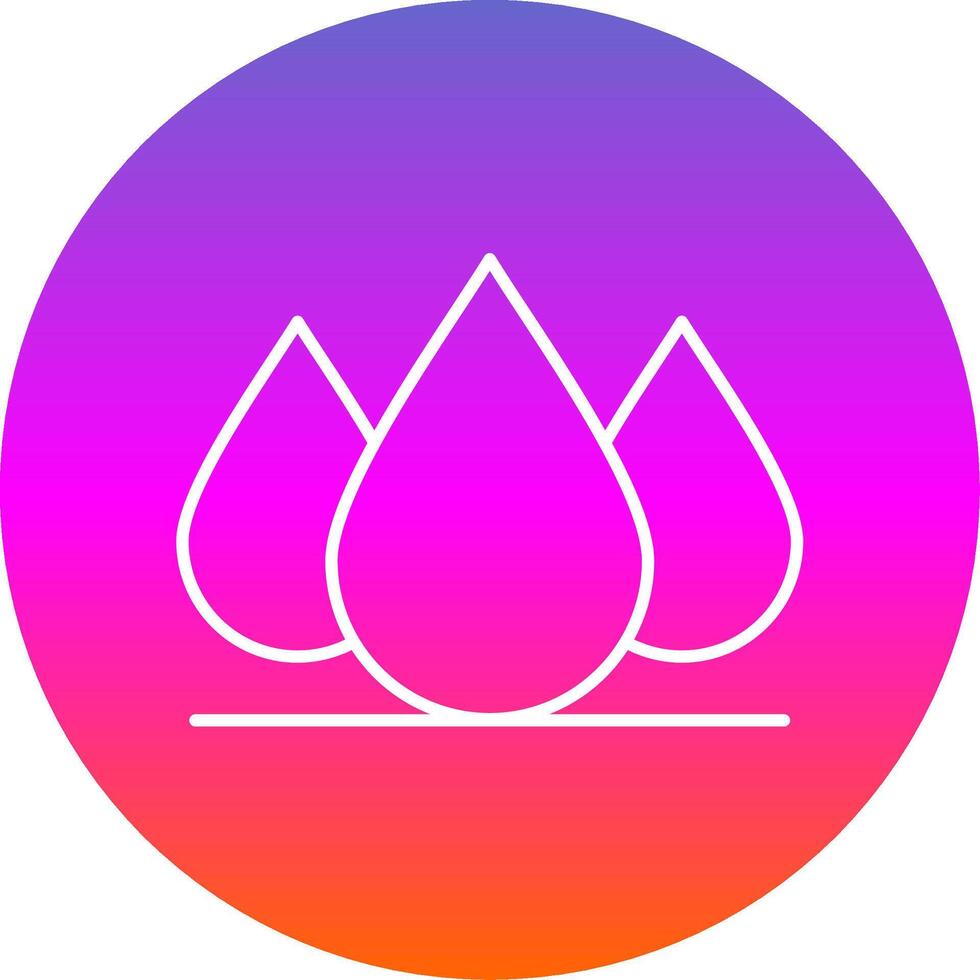 Water Drop Line Gradient Circle Icon vector