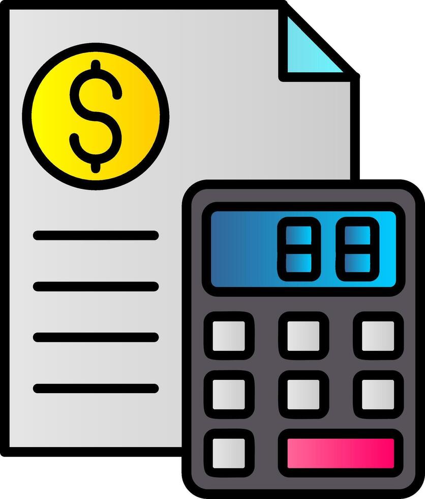 Calculator Filled Gradient Icon vector