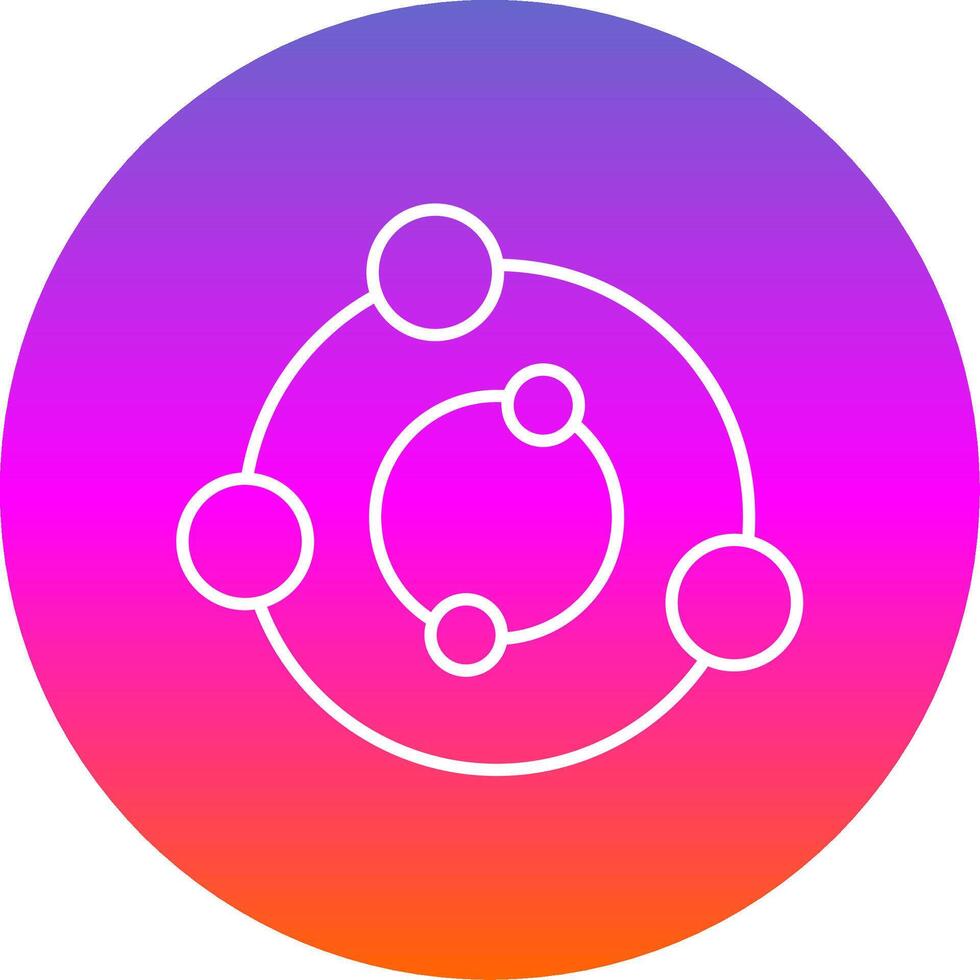 Solar System Line Gradient Circle Icon vector