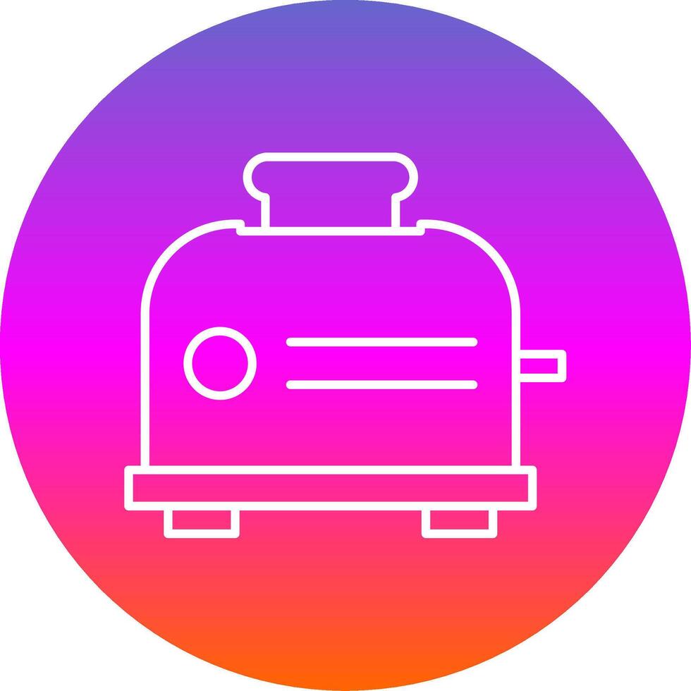 Toaster Line Gradient Circle Icon vector