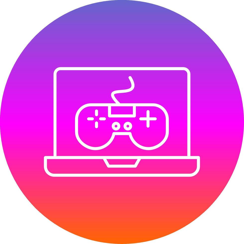 Videogame Line Gradient Circle Icon vector