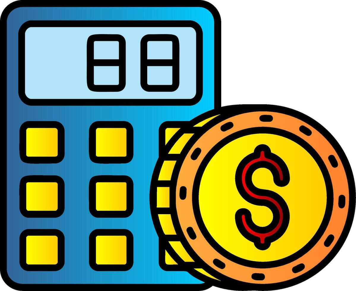 Calculator Filled Gradient Icon vector