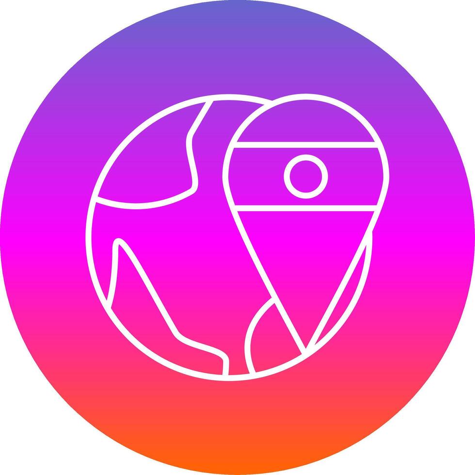 Location Line Gradient Circle Icon vector