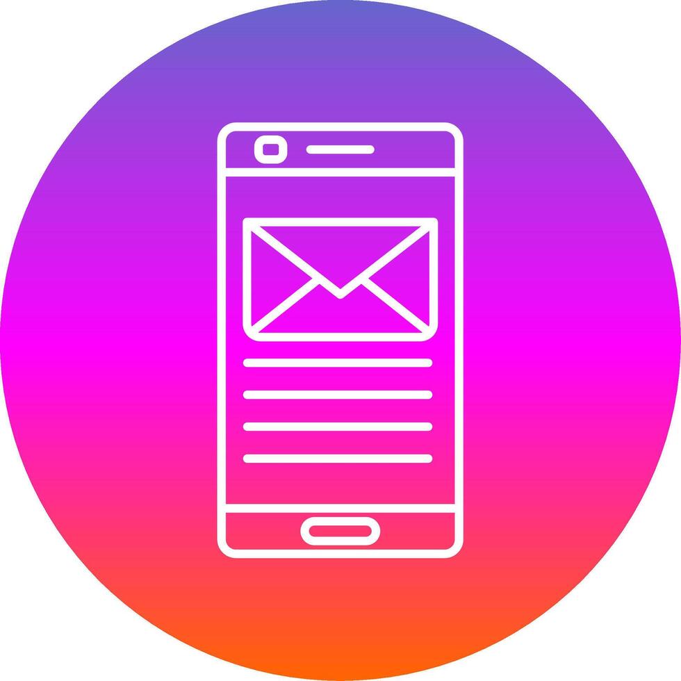 Email Line Gradient Circle Icon vector