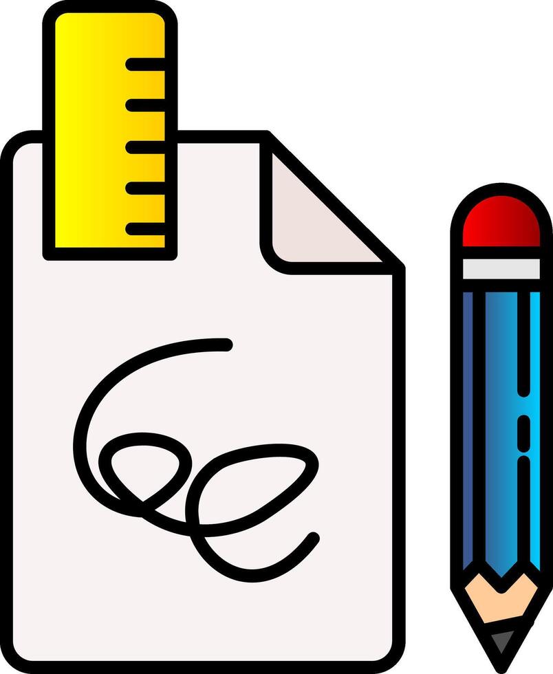 Draft Filled Gradient Icon vector