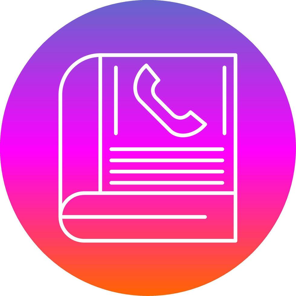 Contact Book Line Gradient Circle Icon vector