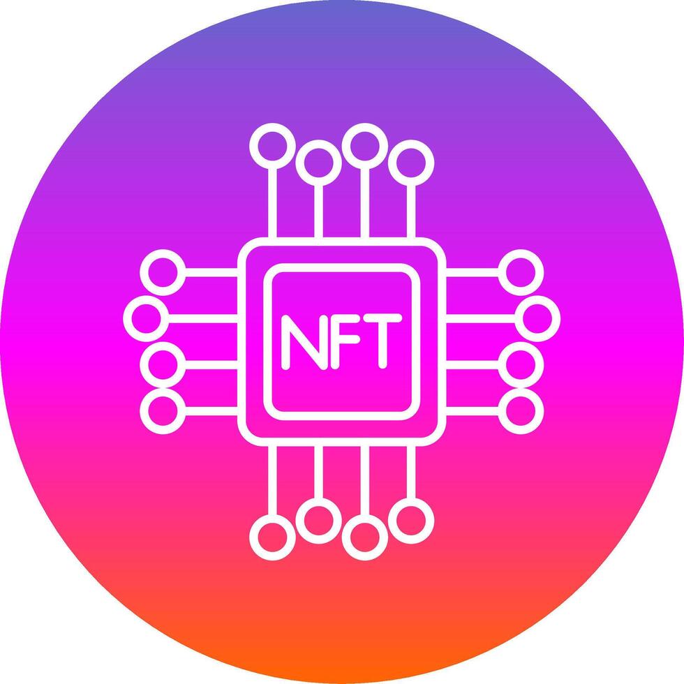 Nft Line Gradient Circle Icon vector