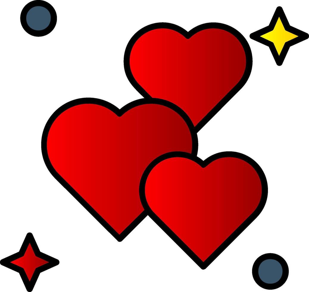 amor lleno degradado icono vector