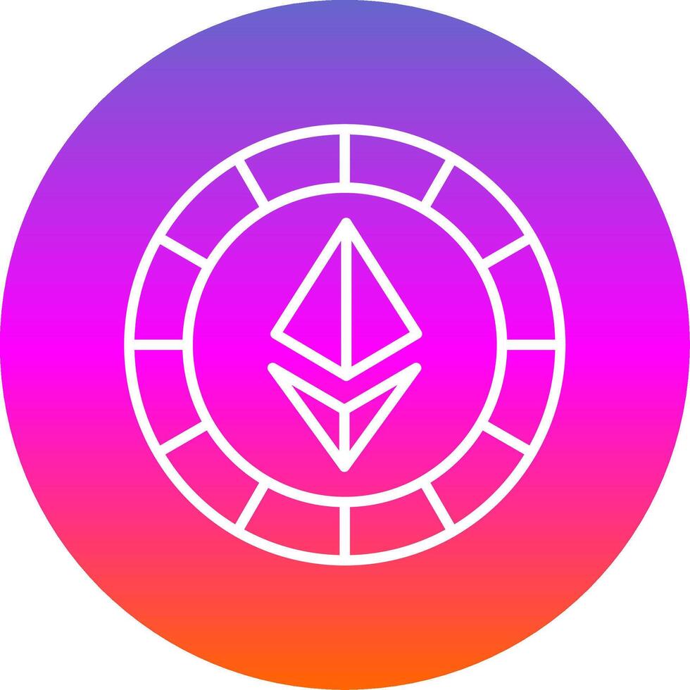 Ethereum Coins Line Gradient Circle Icon vector