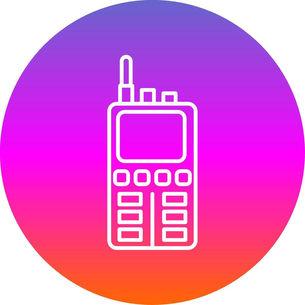 Walkie Talkie Line Gradient Circle Icon vector