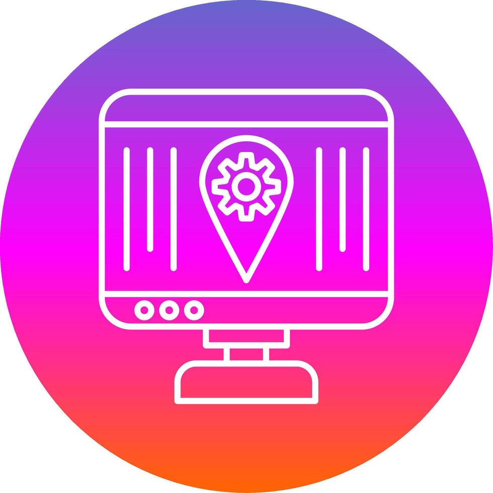 Localization Line Gradient Circle Icon vector