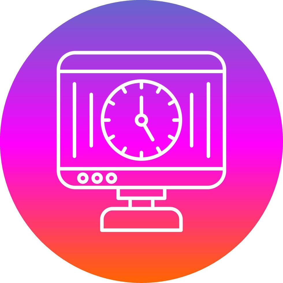 Time Management Line Gradient Circle Icon vector