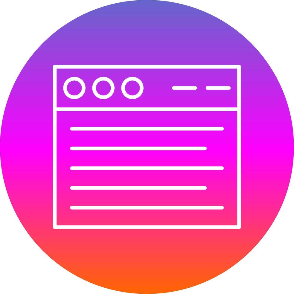 Browser Line Gradient Circle Icon vector