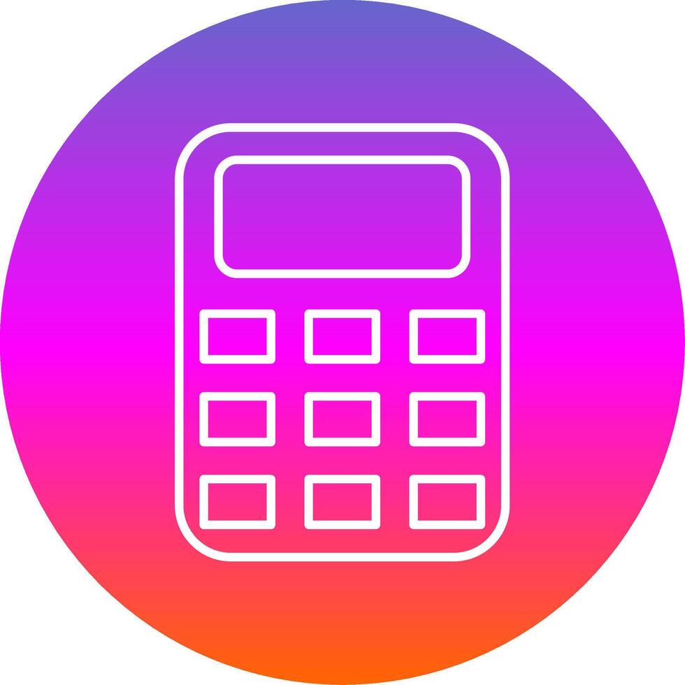 Calculator Line Gradient Circle Icon vector