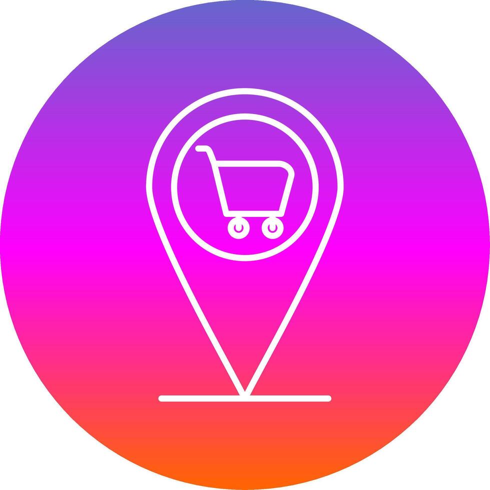 Pin Line Gradient Circle Icon vector