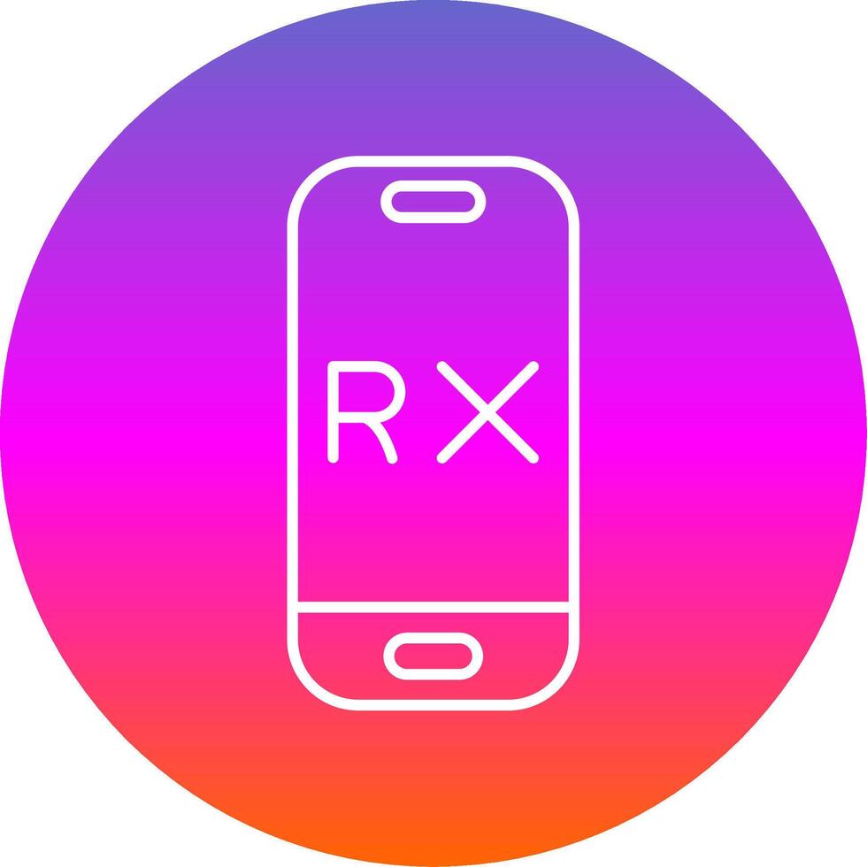 rx línea degradado circulo icono vector