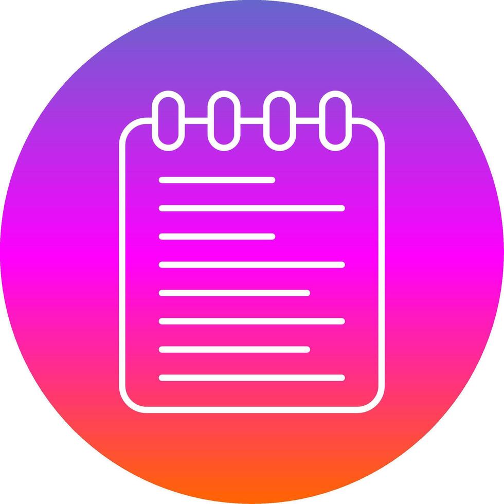 Note Pad Line Gradient Circle Icon vector