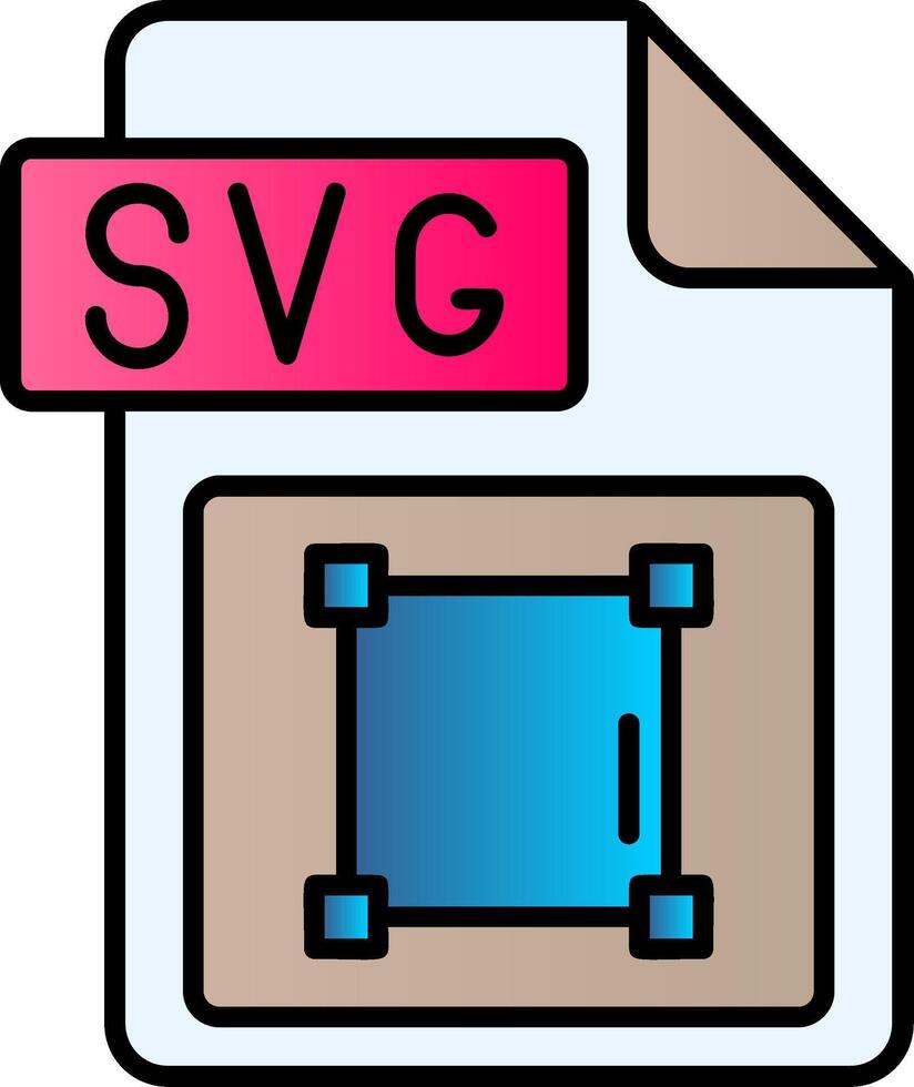 Svg file format Filled Gradient Icon vector