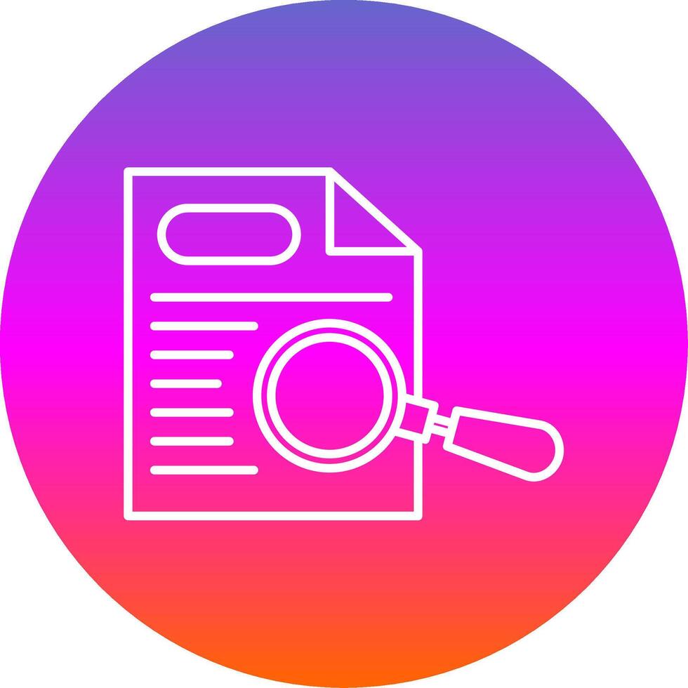 Paper Search Line Gradient Circle Icon vector