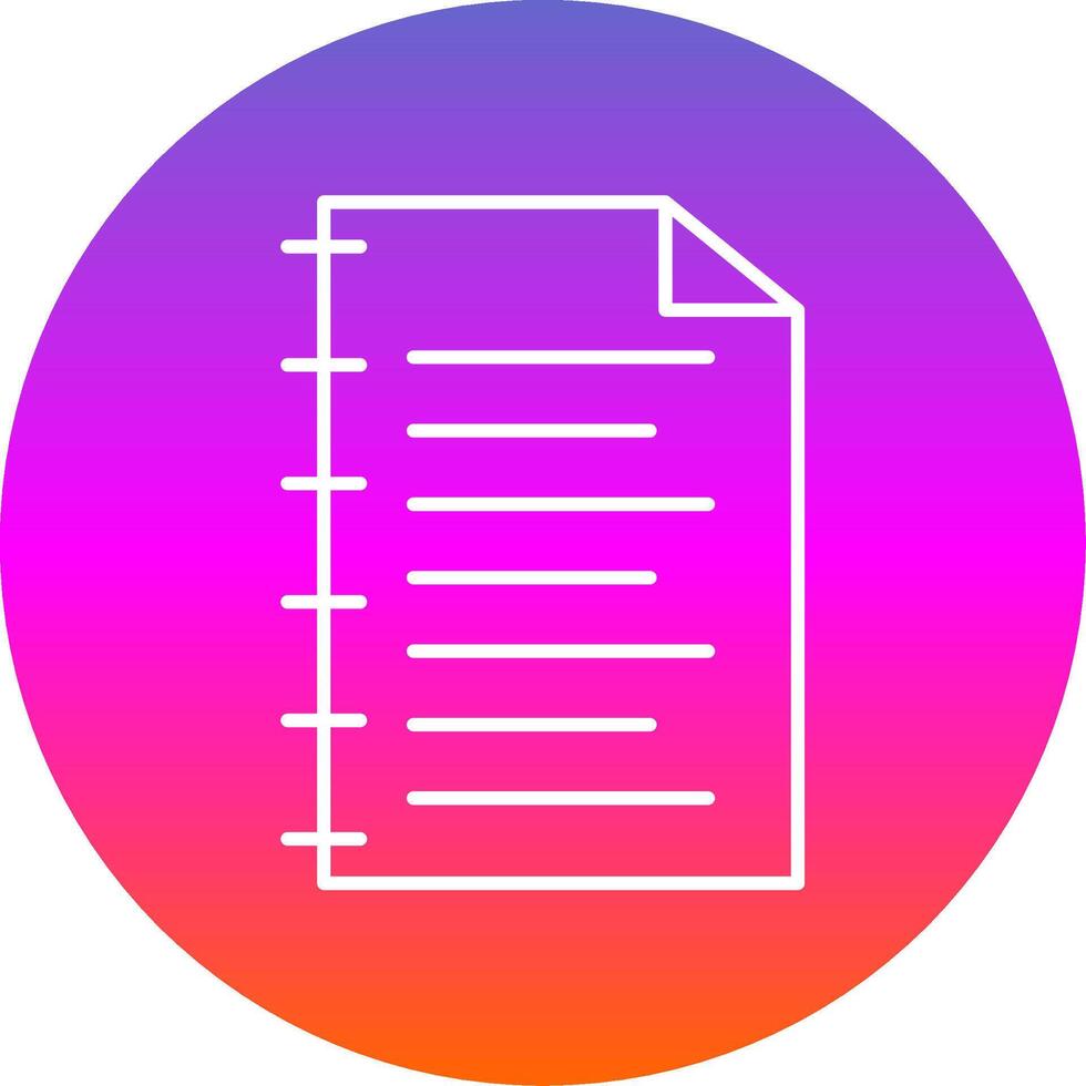 Notebook Line Gradient Circle Icon vector