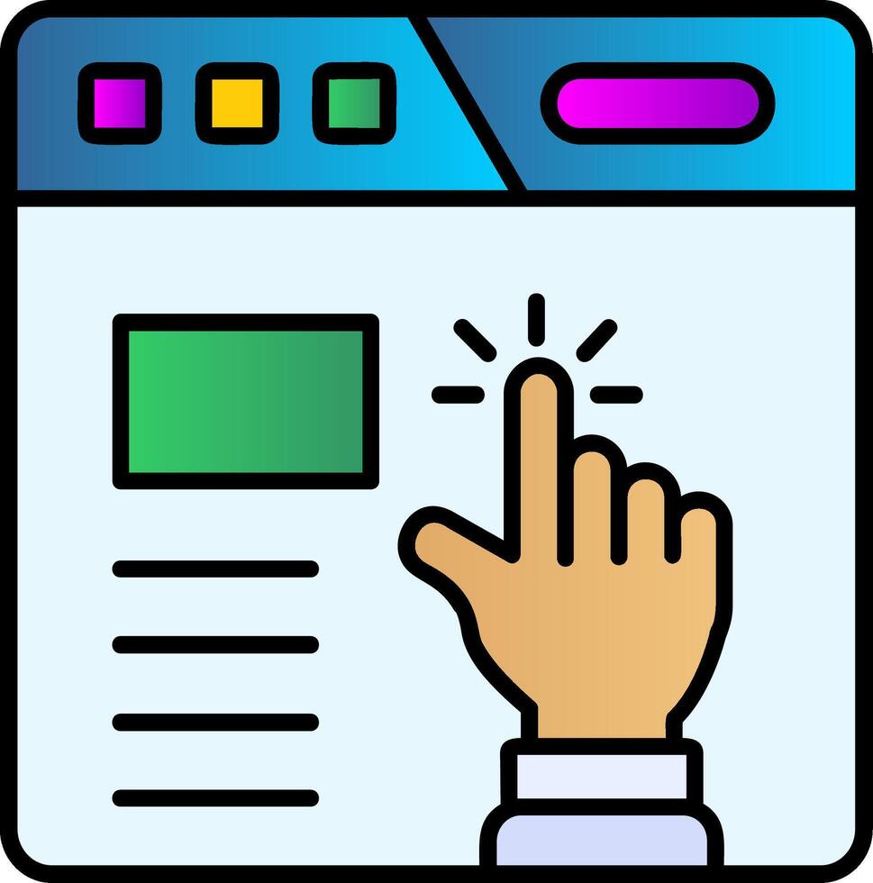 Click Filled Gradient Icon vector
